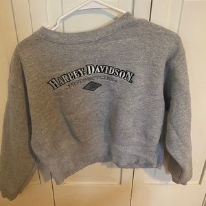 Cropped Harley Davidson crewneck